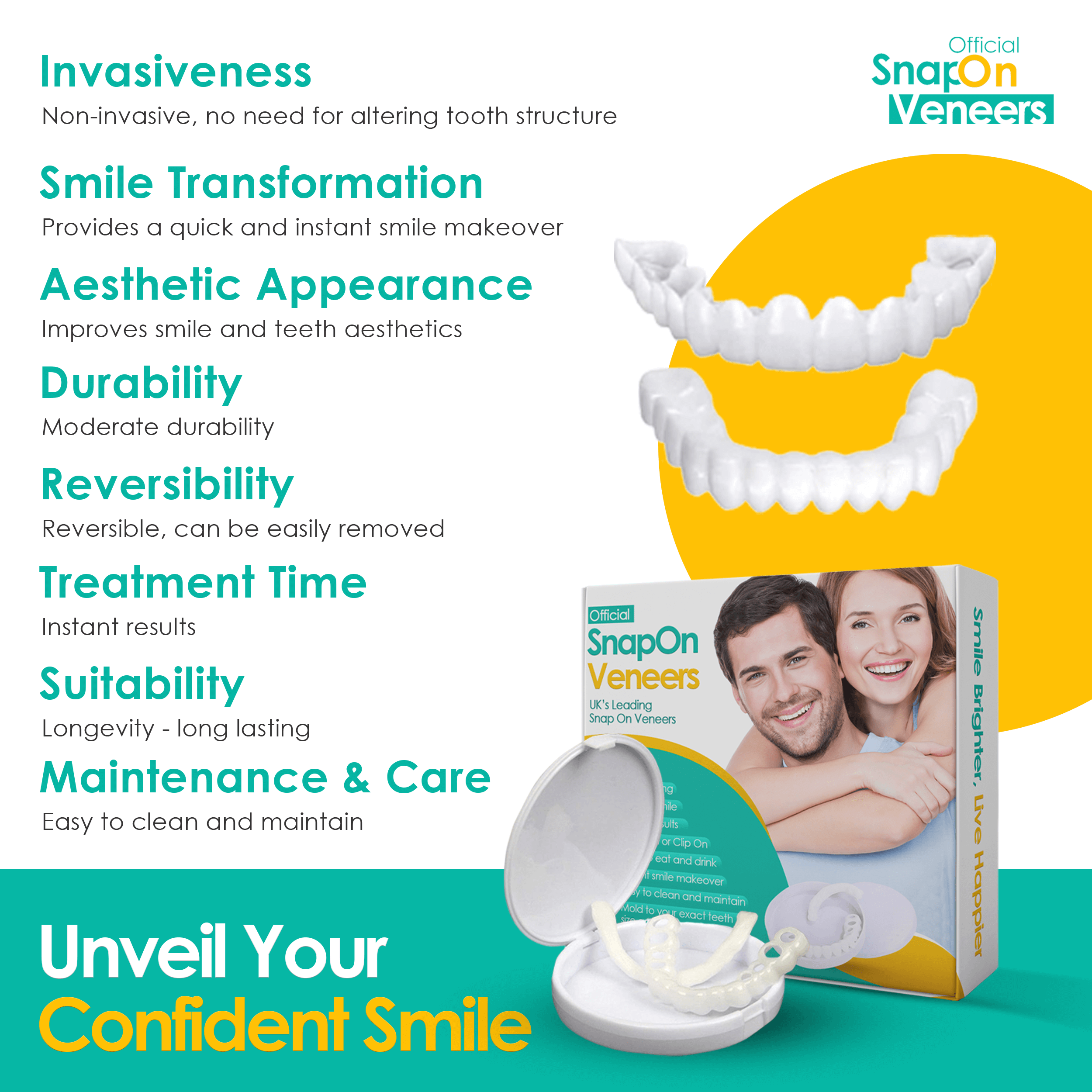 Buy SnapOn Veneers UK Affordable Natural Easy Fit   3 